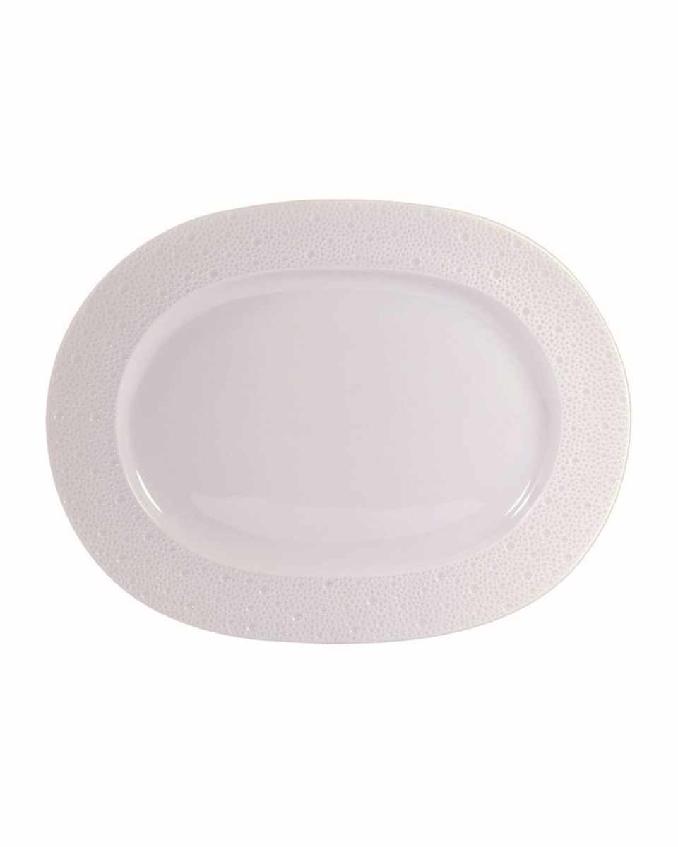 Ecume White Oval Platter, 14"